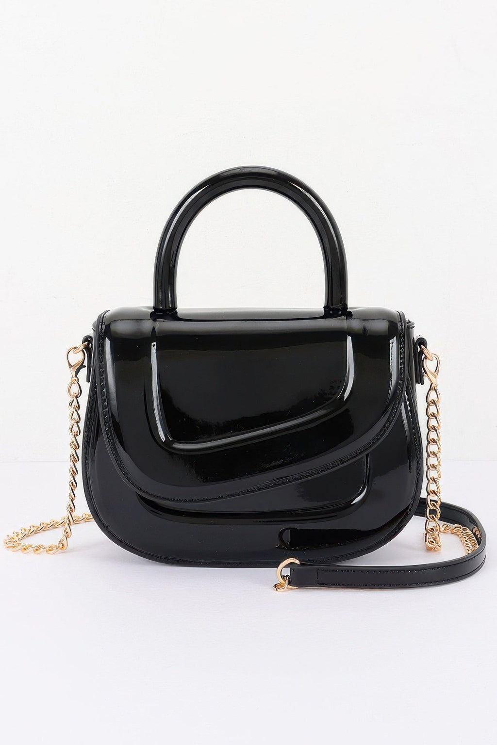 Patent Leather Top Handle Bag