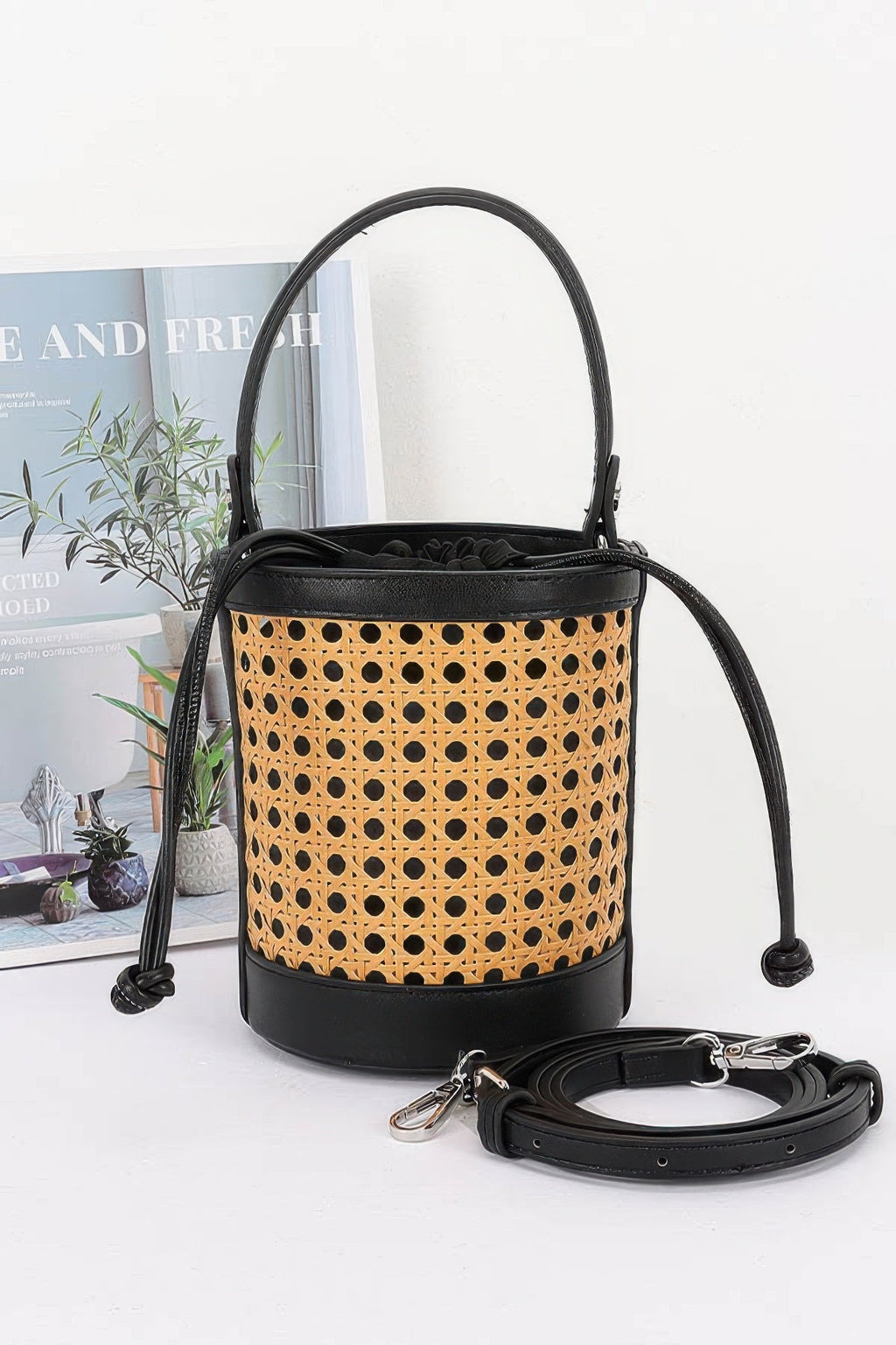 Braided Bamboo Tube Bag