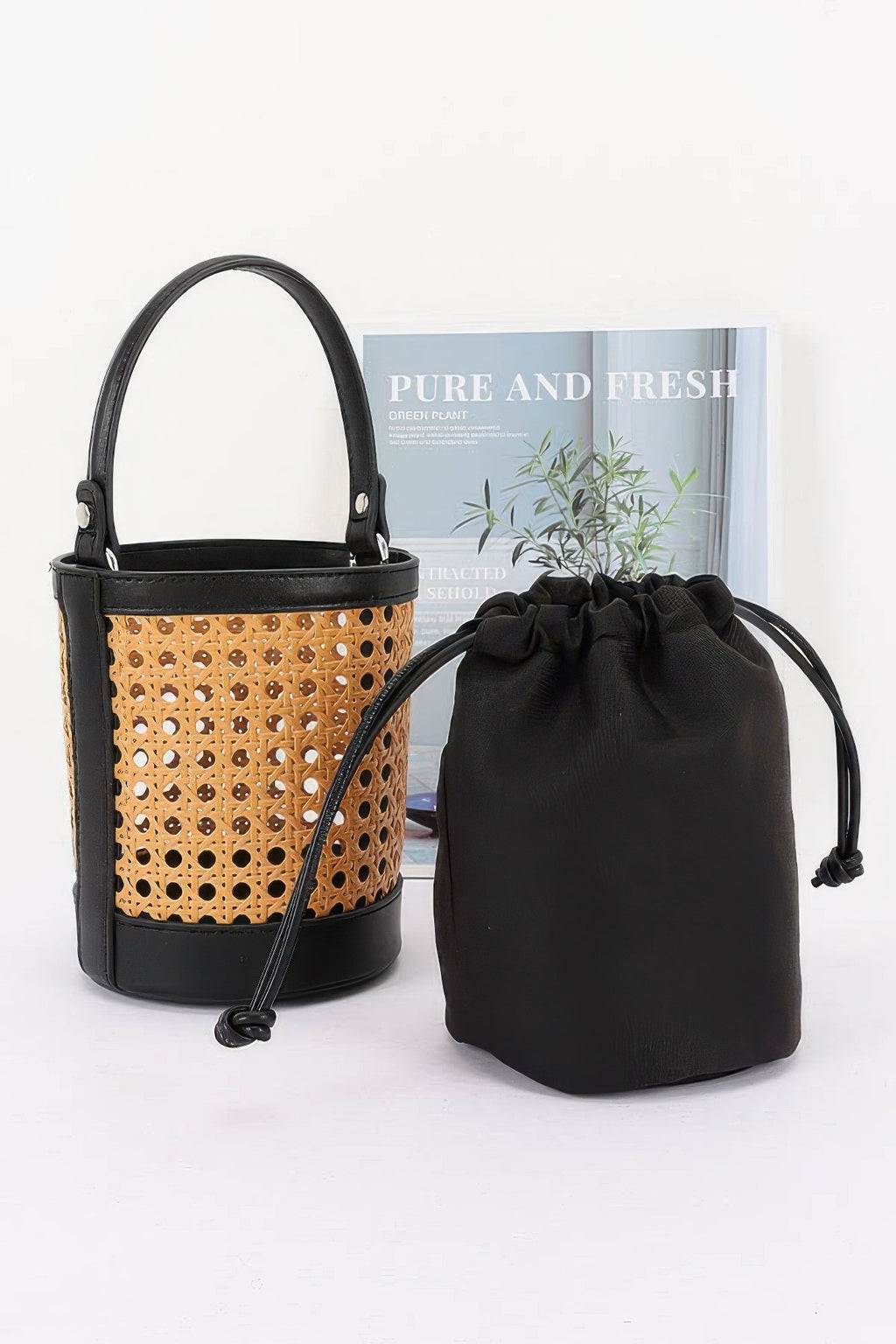Braided Bamboo Tube Bag