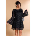 Sequin Fringe Lace Short Dress