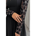 Elegant Lace Panels Sequins Dress