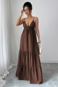 Sleeveless Elegant Suspender Aline Maxi Dress