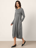 Wool Cocoon Curved Waist Midi Dress FARRAH