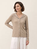 Wool Hooded Collar Shell Button Knit Cardigan SYLVIE
