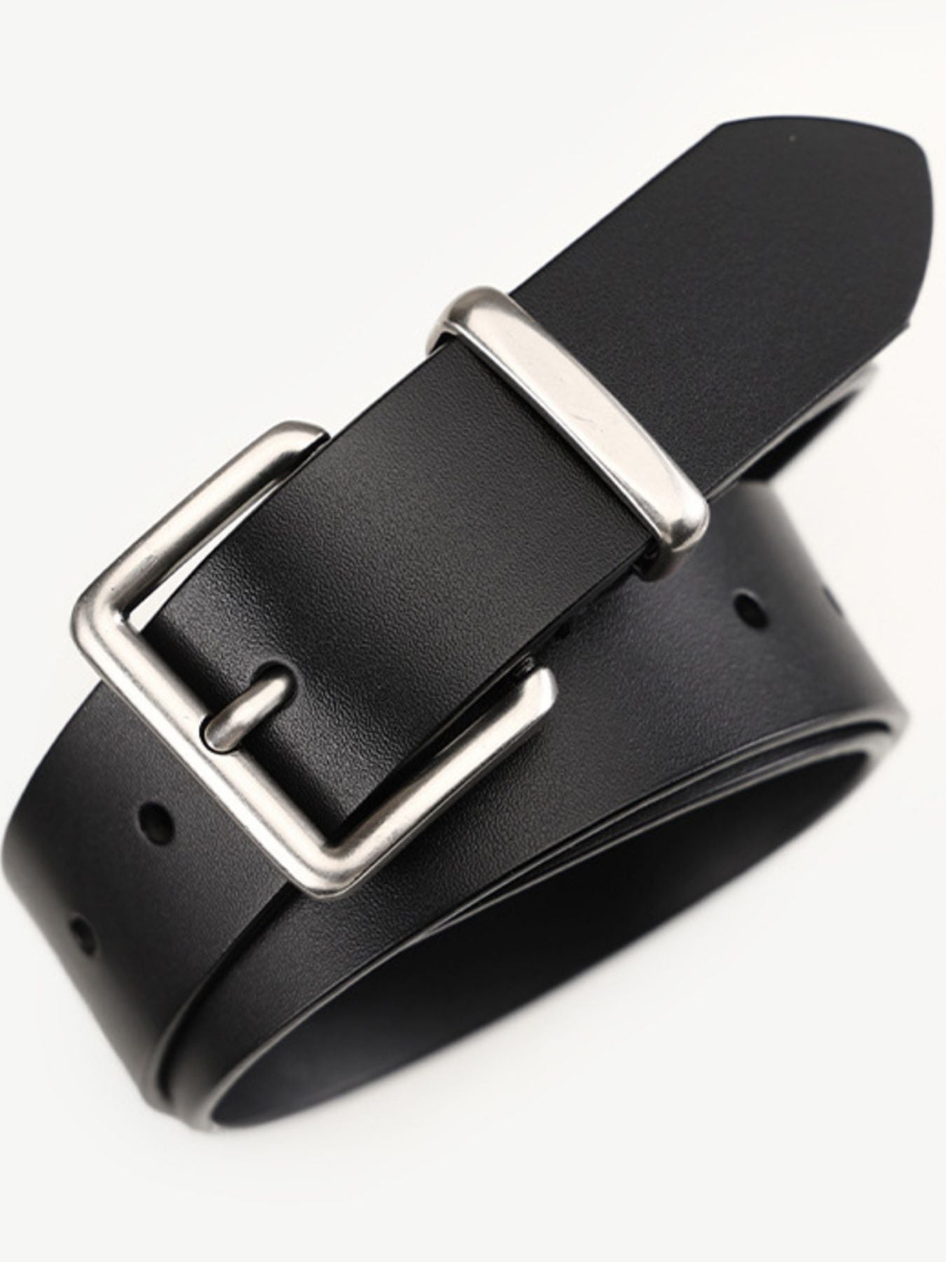 Classic Leather Belt with Buckle