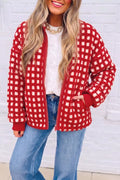 Plaid Zip-Up Long Sleeve Outerwear