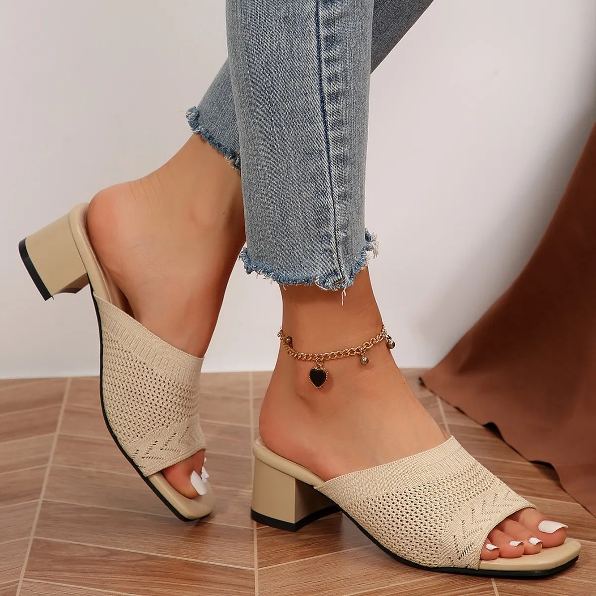Open Toe Block Heel Sandals