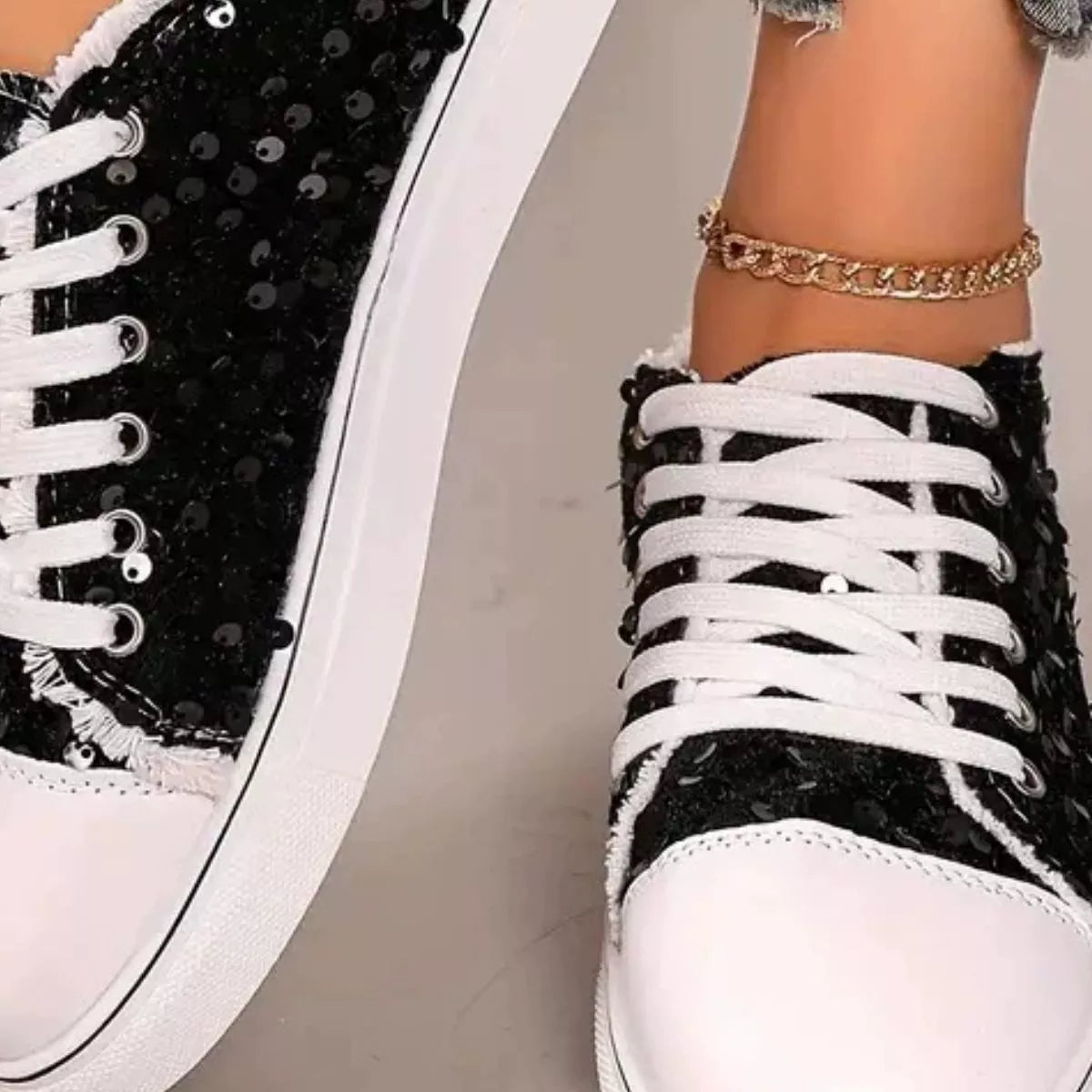 Sparkling Sequin Low-Top Sneakers