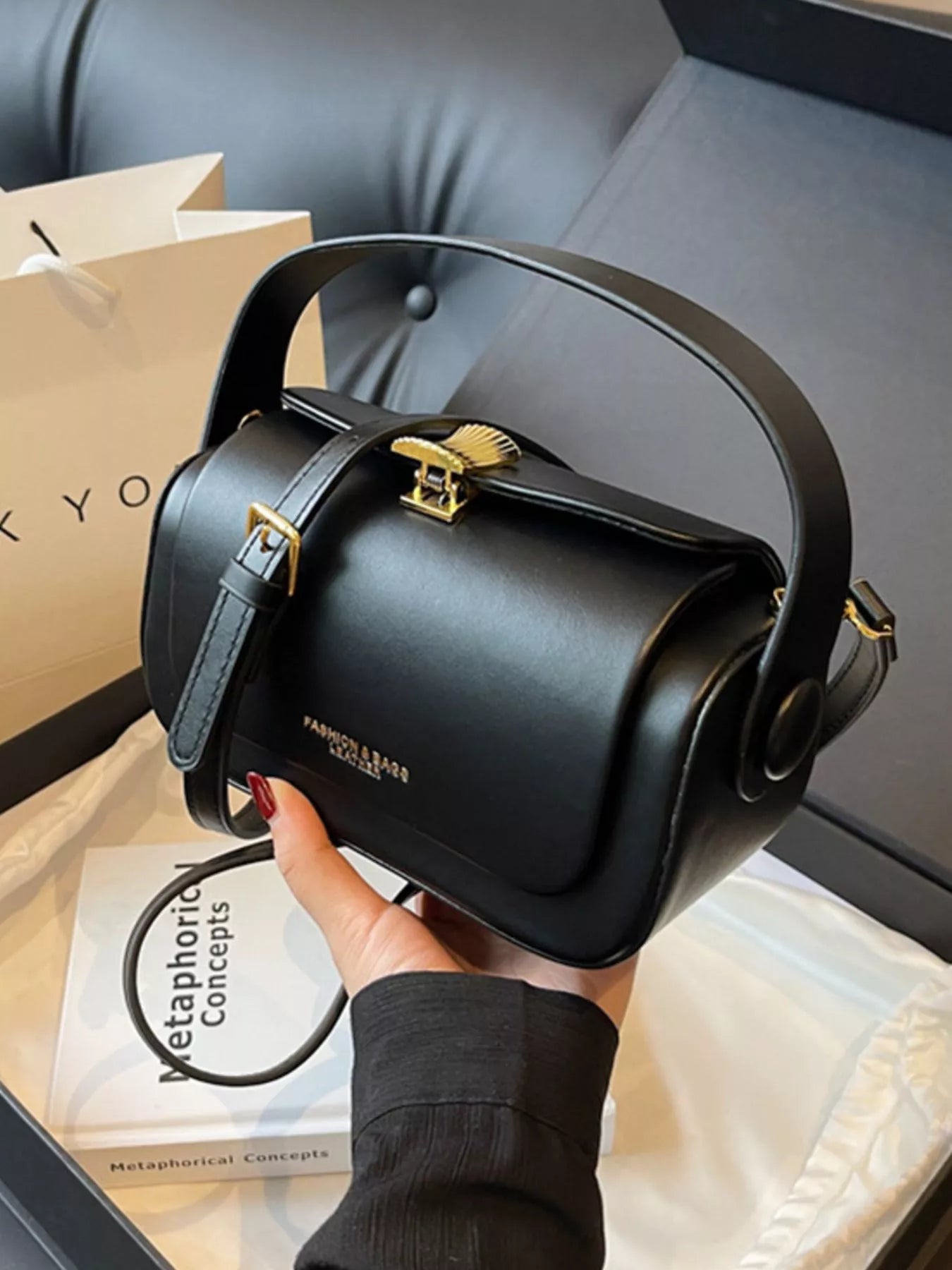 PU Leather Flap Crossbody Bag