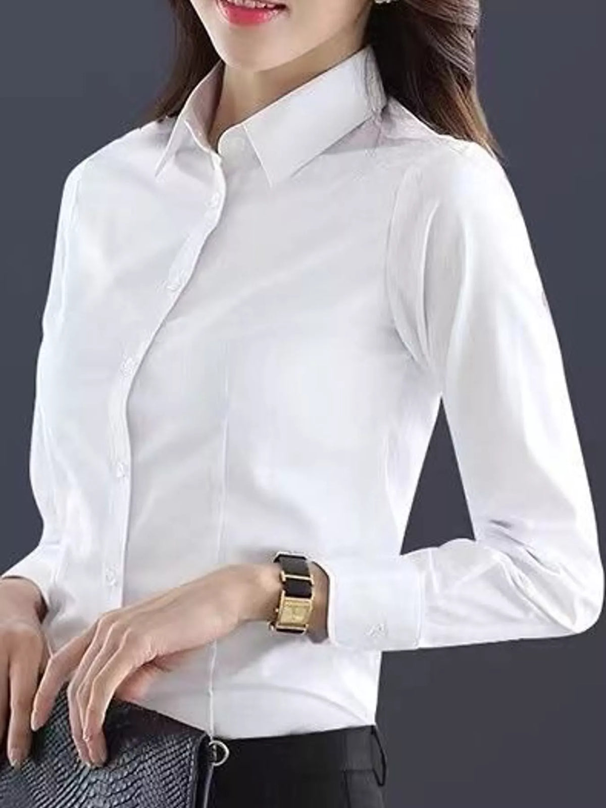 Full Size Classic Slim-Fit Button-Down Shirt Plus Size