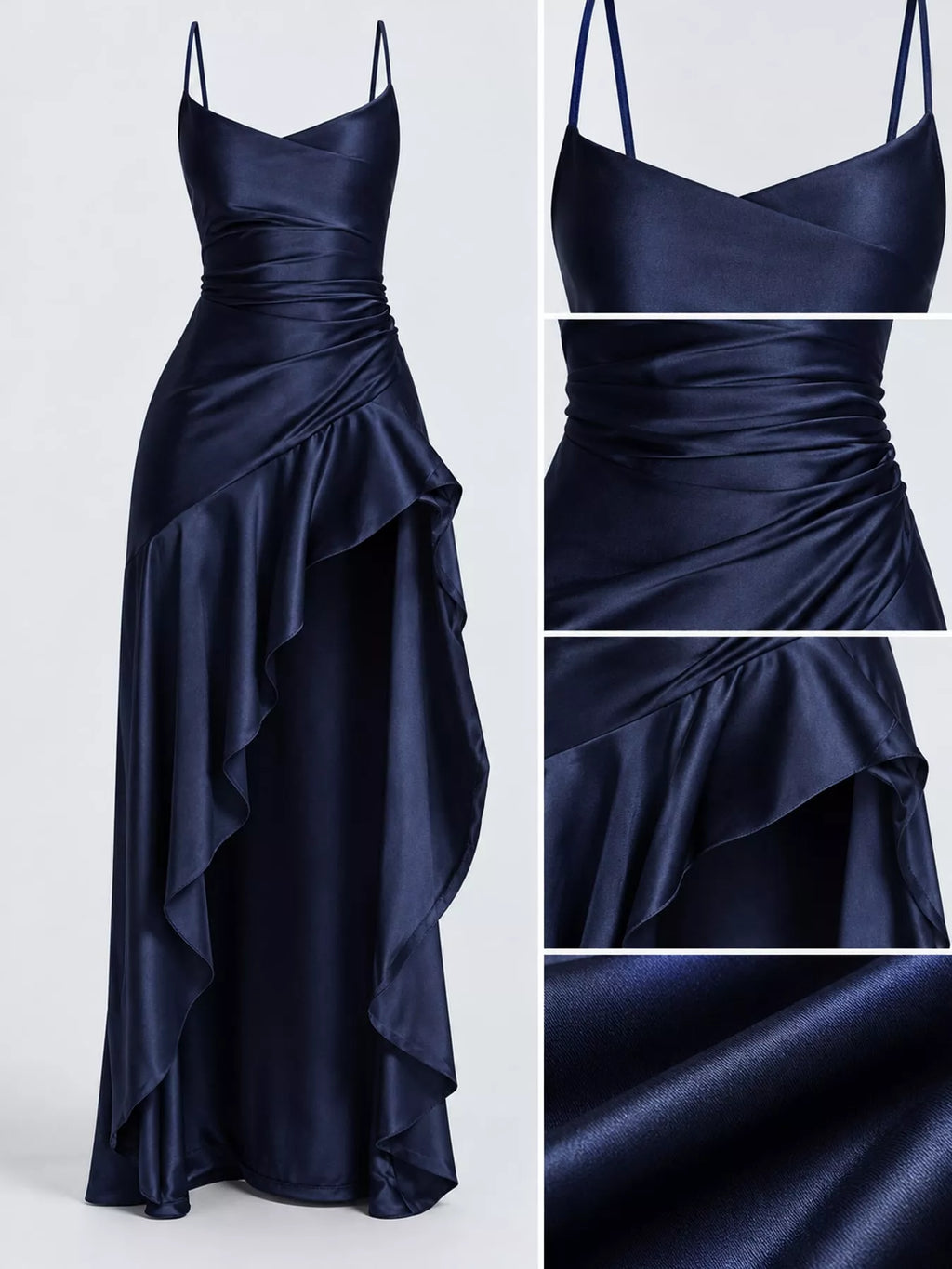 High-Low Ruffle Hem Evening Dress