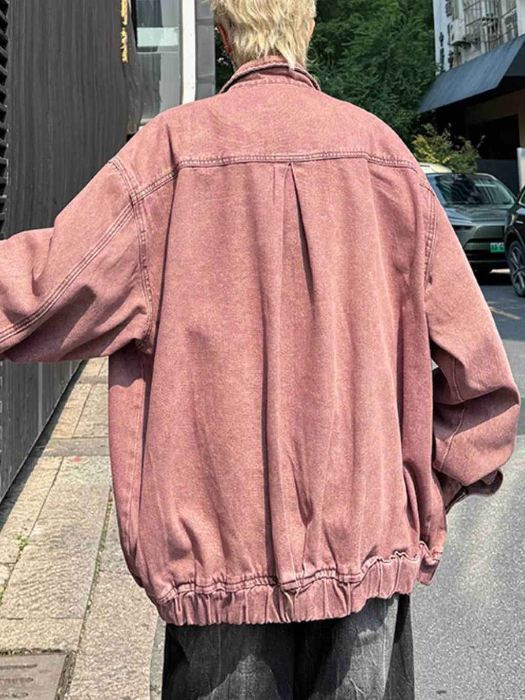 Men's Plus Size Button Up Long Sleeve Denim Jacket
