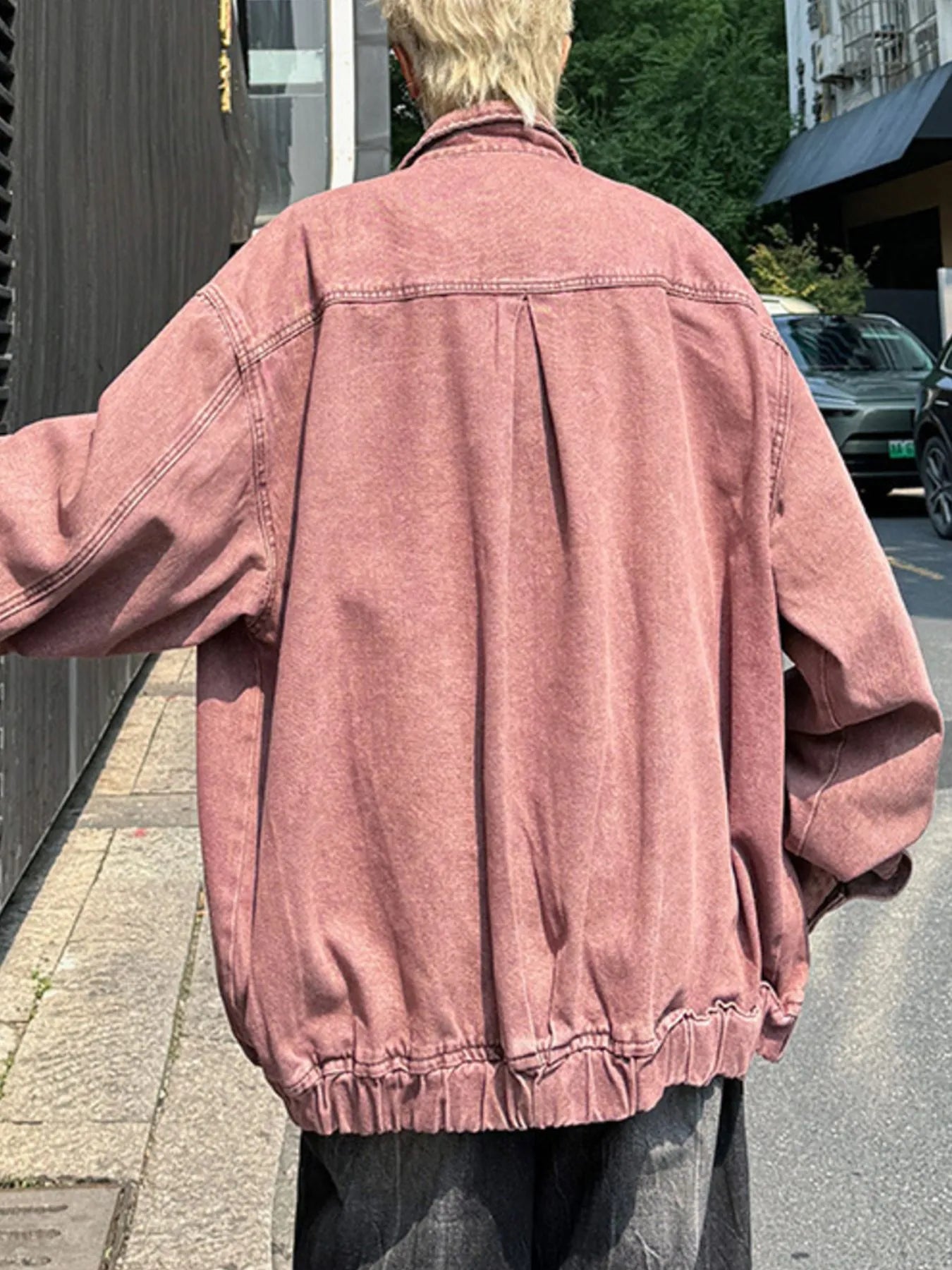 Men's Plus Size Button Up Long Sleeve Denim Jacket