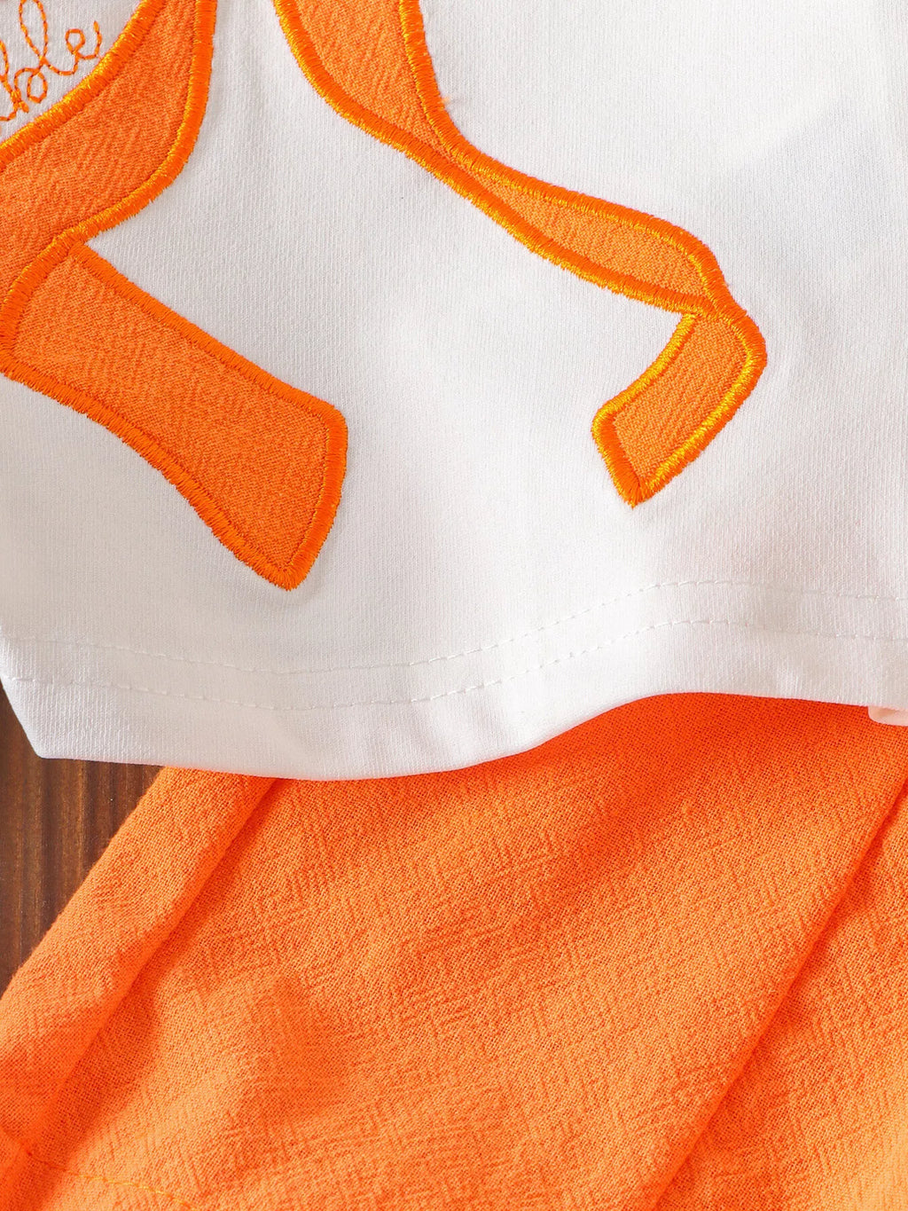 Children's Bow Round Neck Top and Shorts Set