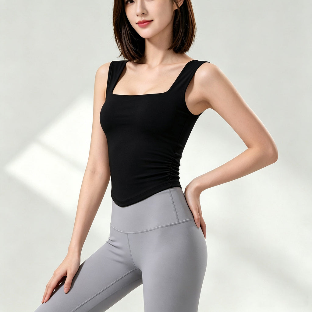 Sleeveless Womens Yoga Top Outerwear Style With A Built-in Padded Bra