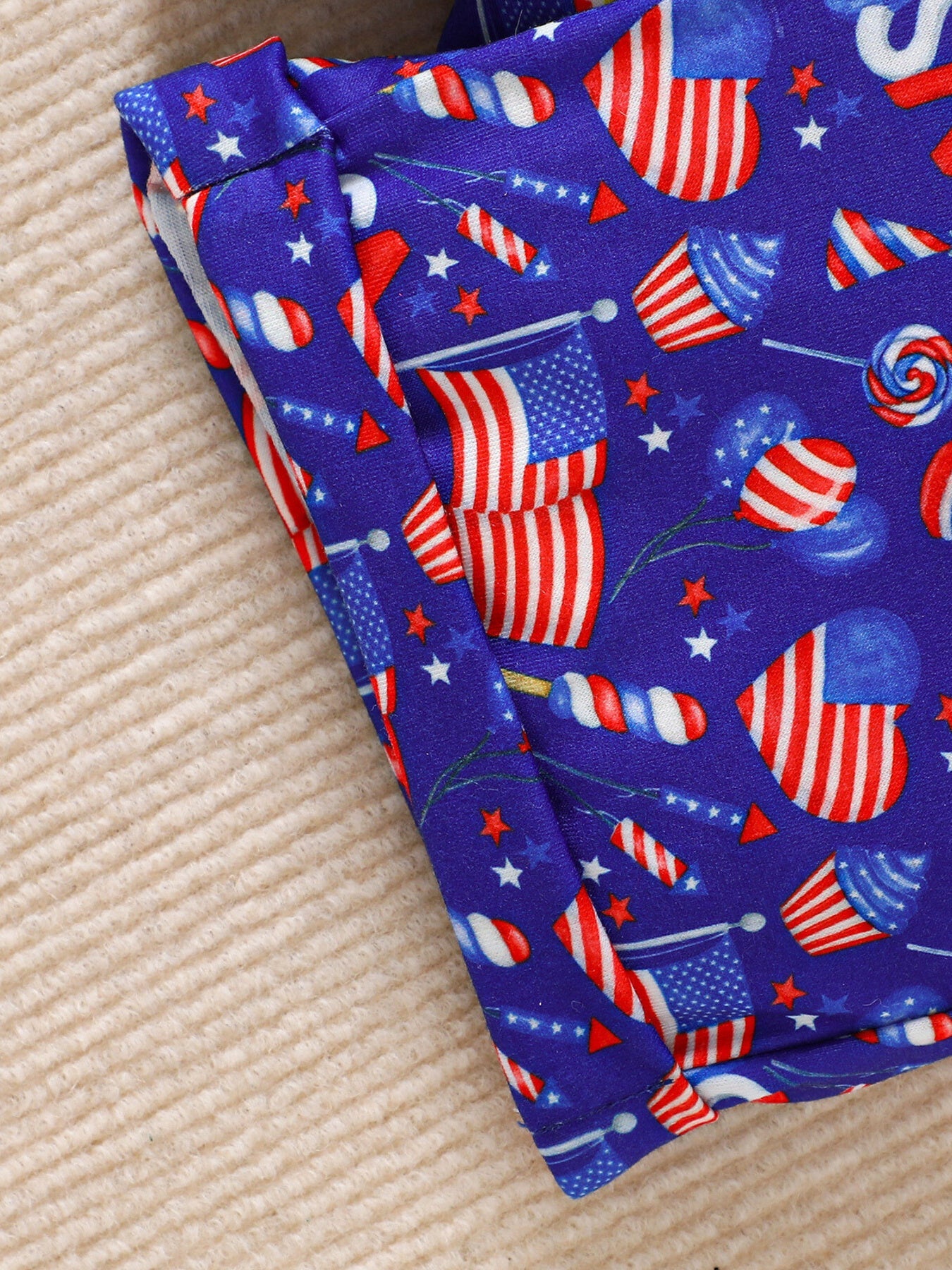 Children's Patriotic USA Flag Print Tee and Shorts Set