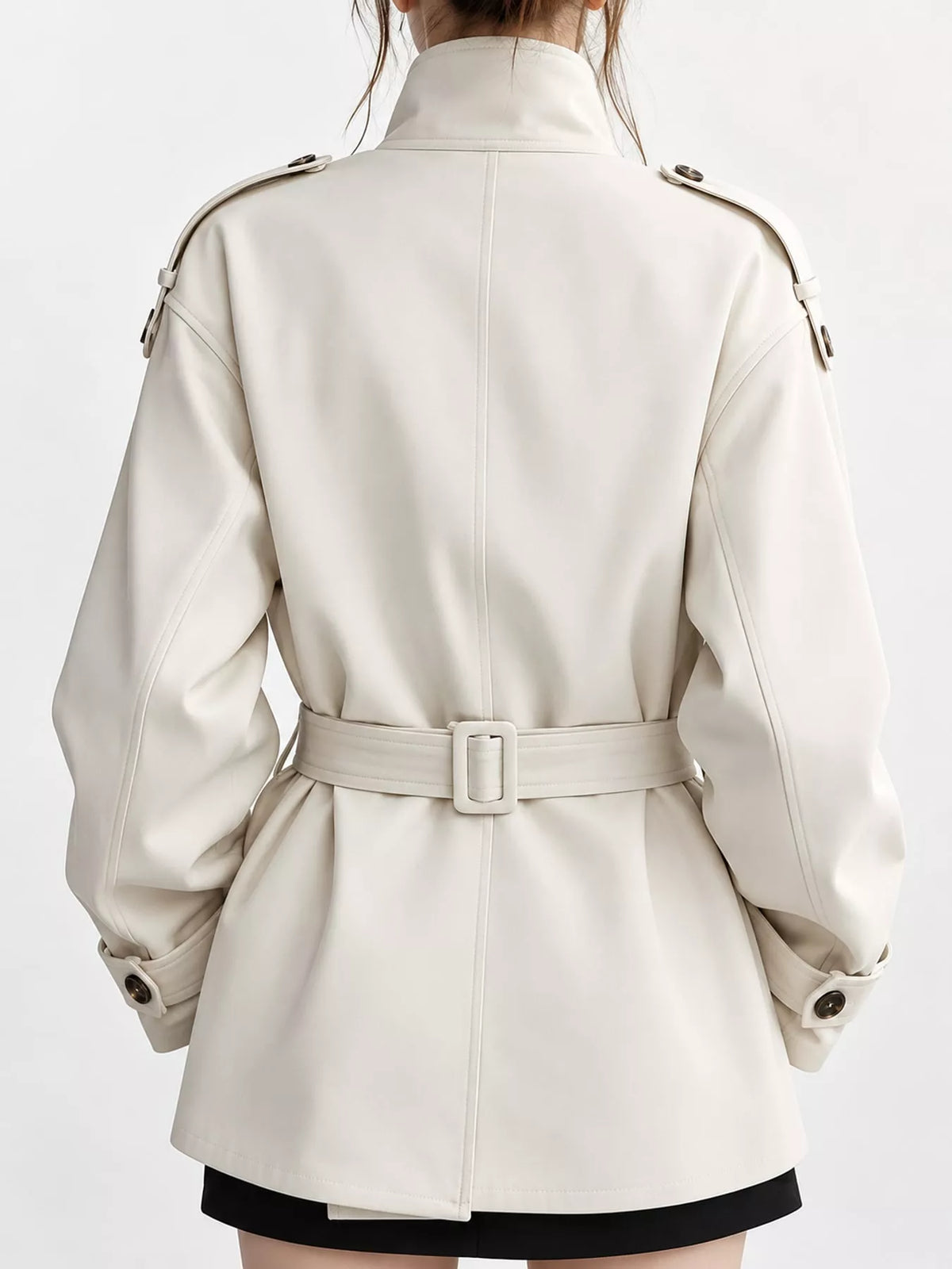 Double-Breasted Turtleneck Trench Outerwear