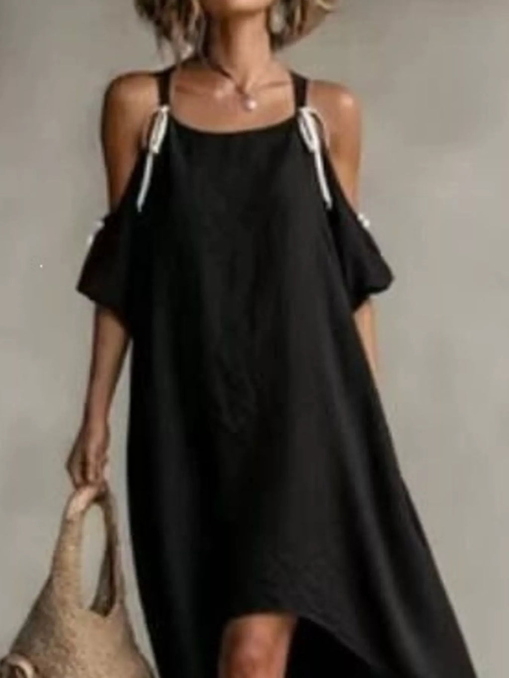 High-Low Cold Shoulder Maxi Dress