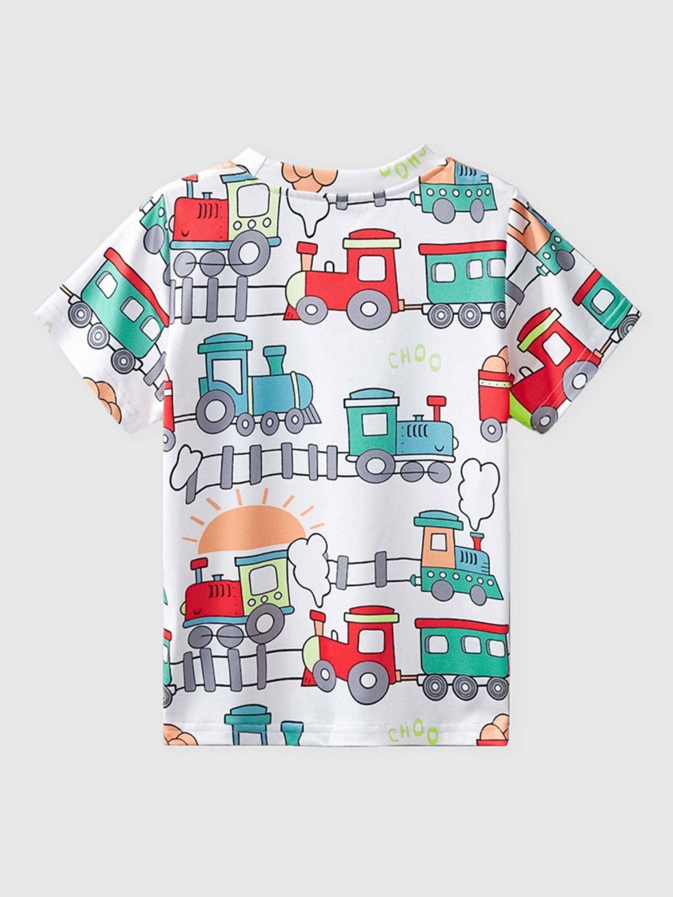 Children's Fun Train Print Short Sleeve T-Shirt