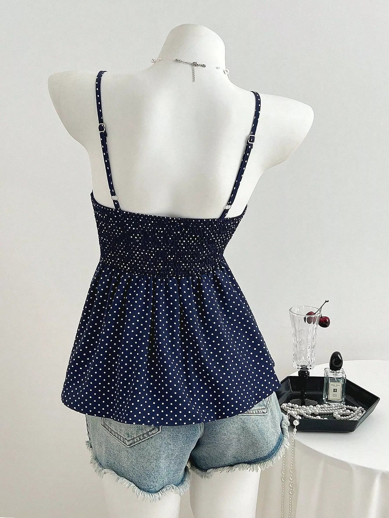 Polka Dot Peplum Cami