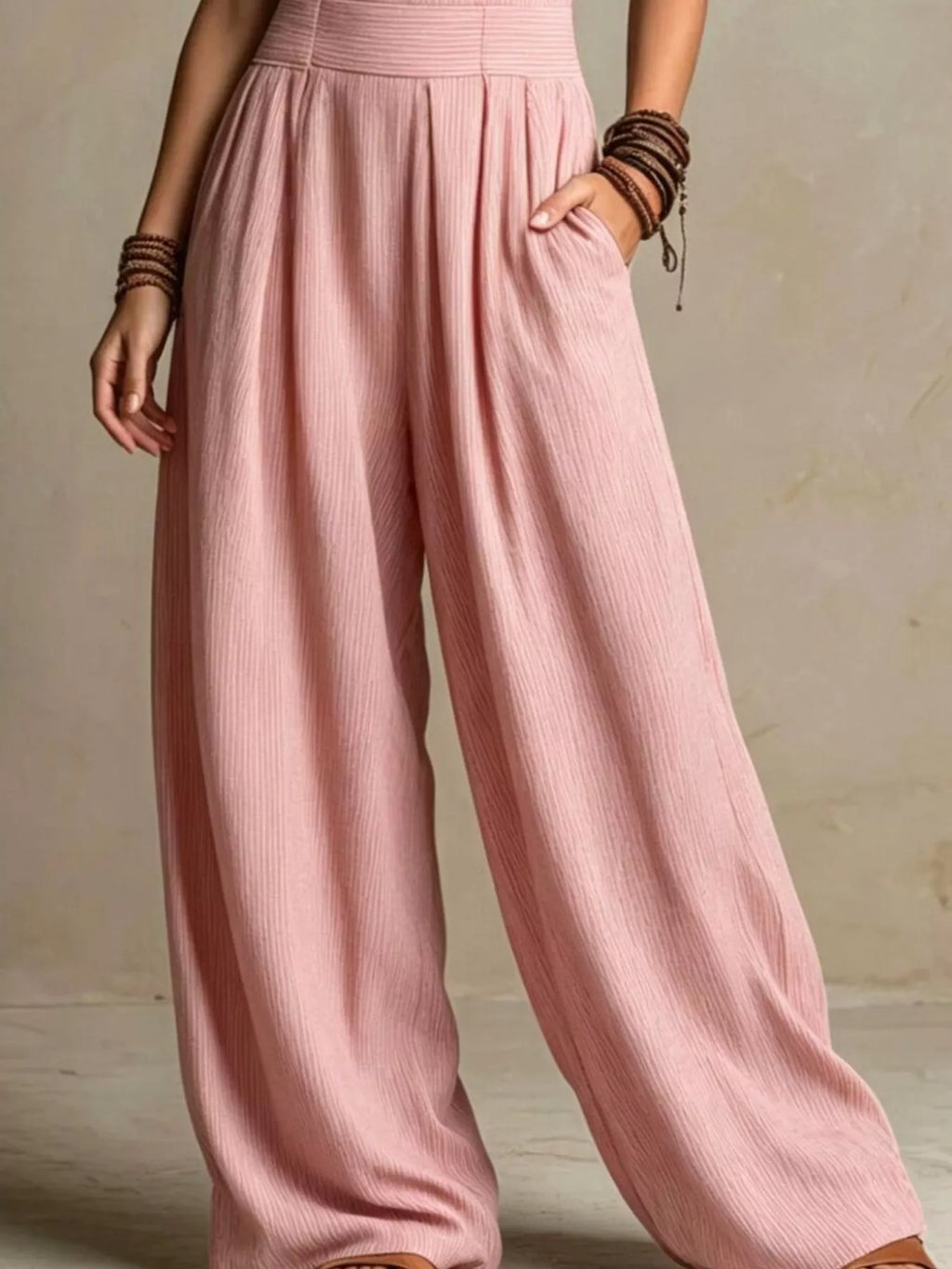 Full Size Halter Neck Wide-Leg Jumpsuit Plus Size