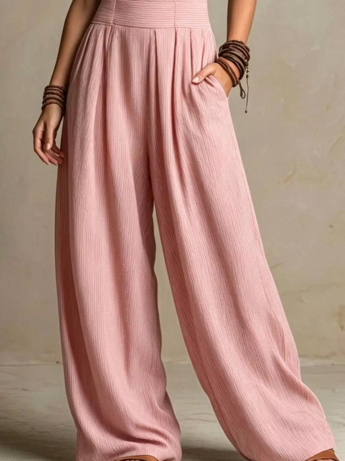 Full Size Halter Neck Wide-Leg Jumpsuit Plus Size