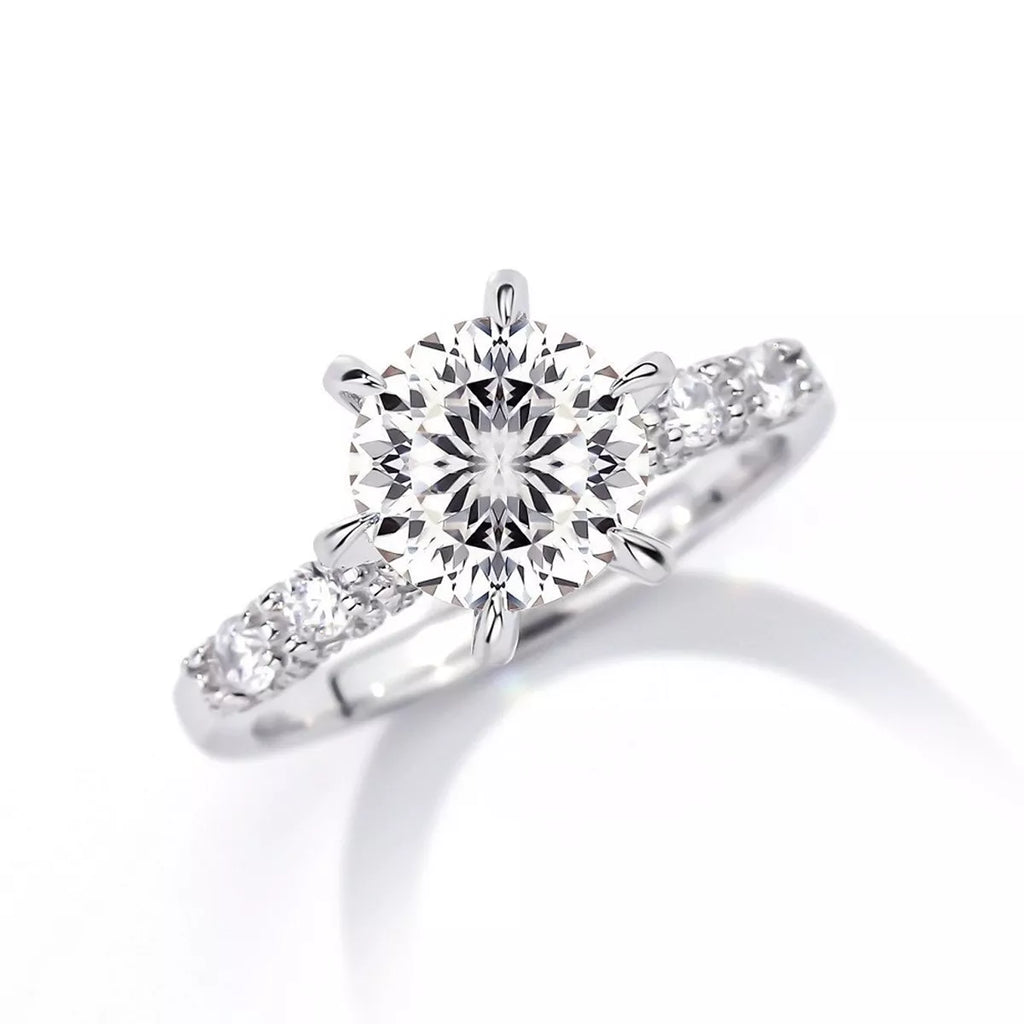 3 Carat 925 Sterling Silver Moissanite Geometric Ring