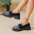 Leopard Round Toe Loafers