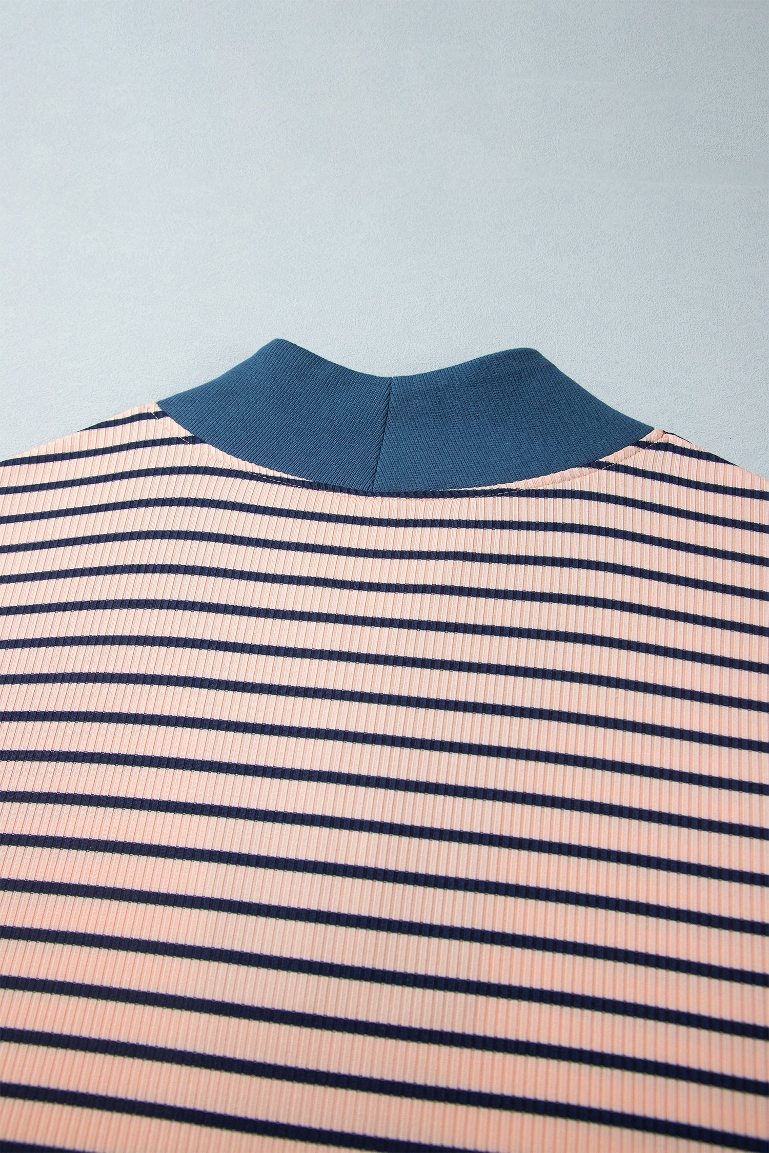 Pink Stripe Striped Colorblock V Neck Long Sleeve Plus Size Set