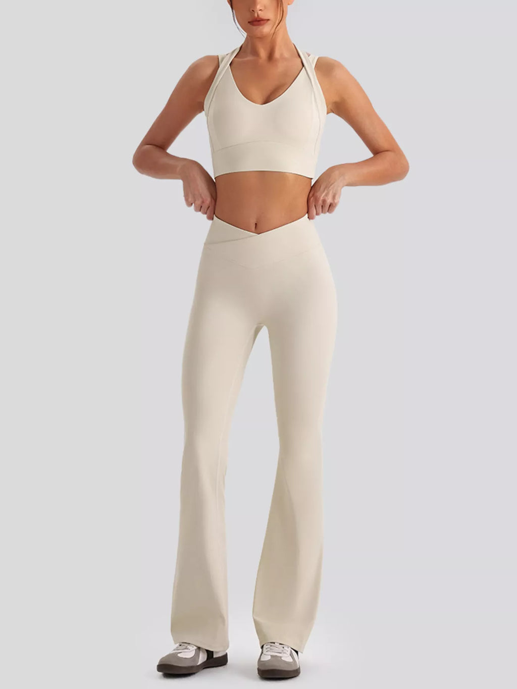 Seamless Criss-Cross V-Neck Tank and Leggings Active Set