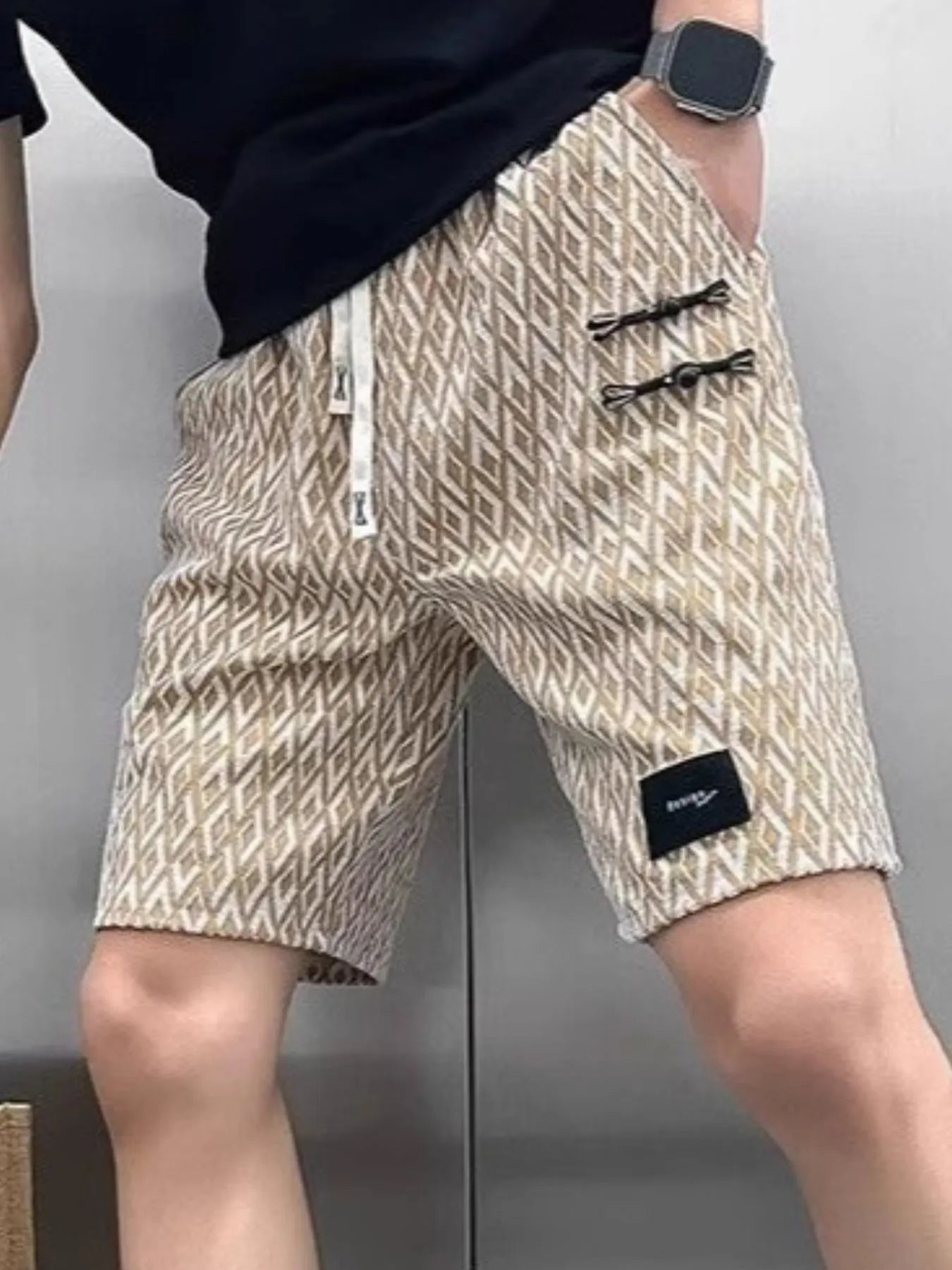 Men's Plus Size Drawstring Shorts with Pockets