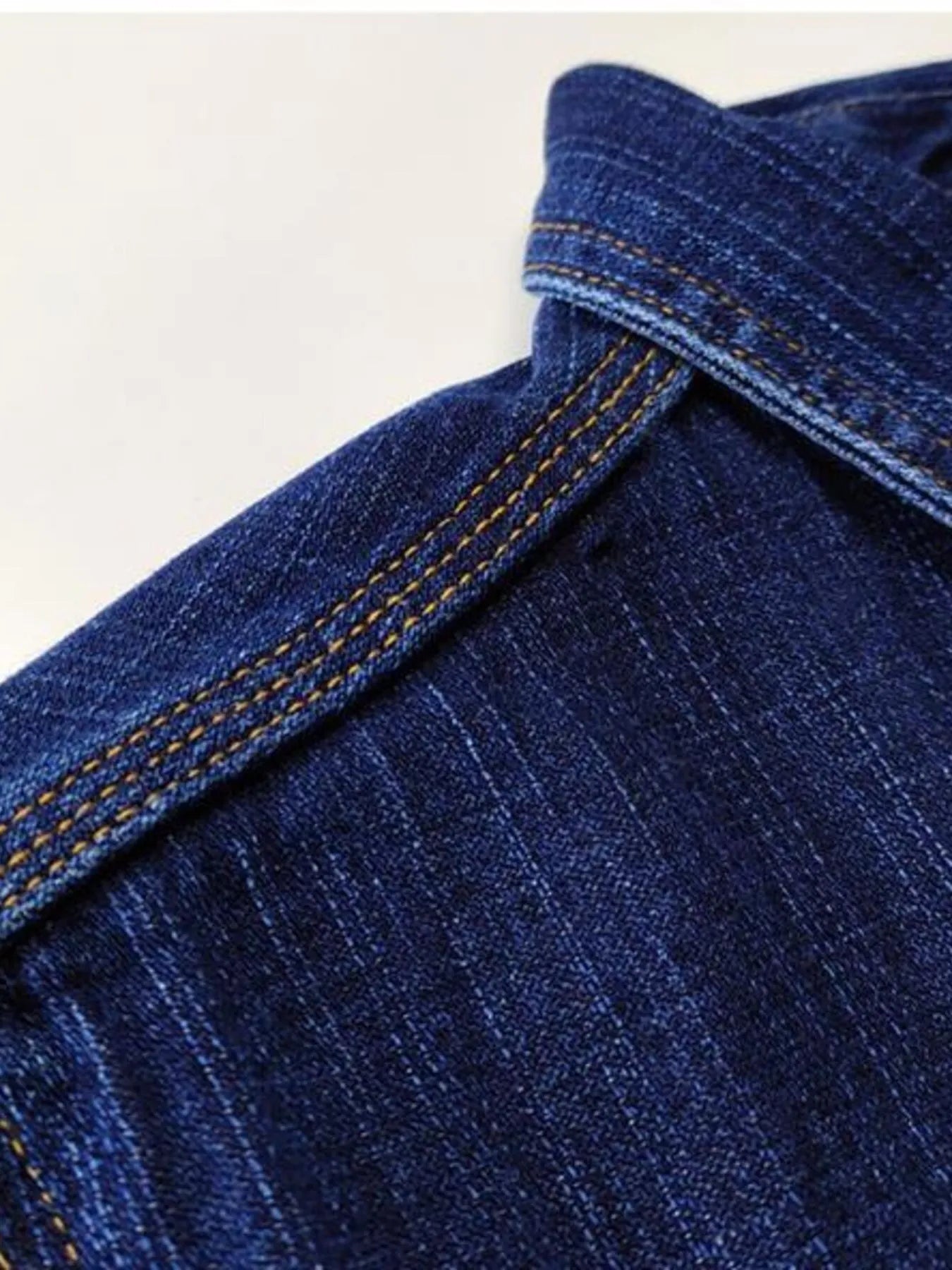 Men's Plus Size Button Up Long Sleeve Denim Shirt