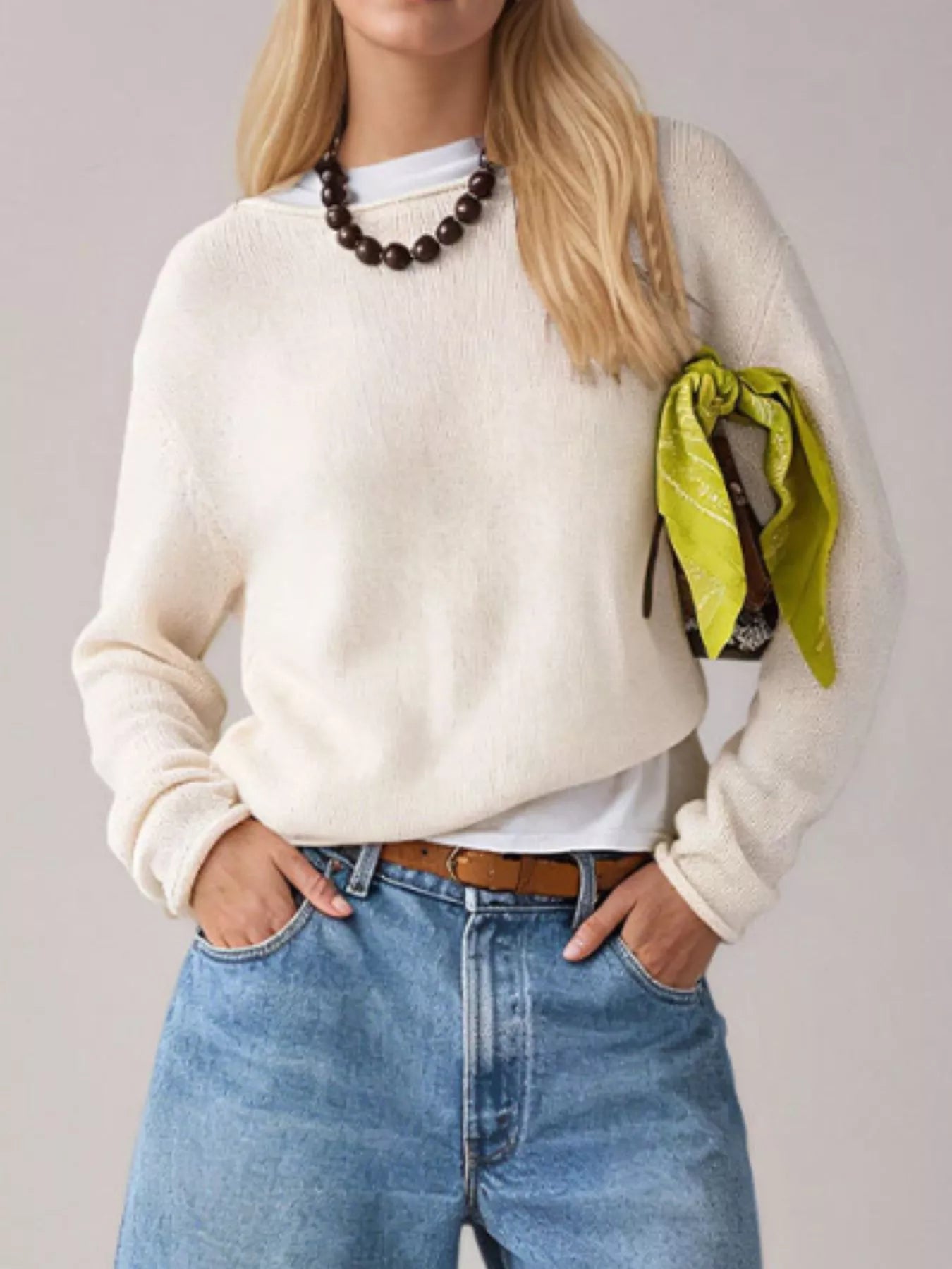 Casual Striped Boat Neck Sweater