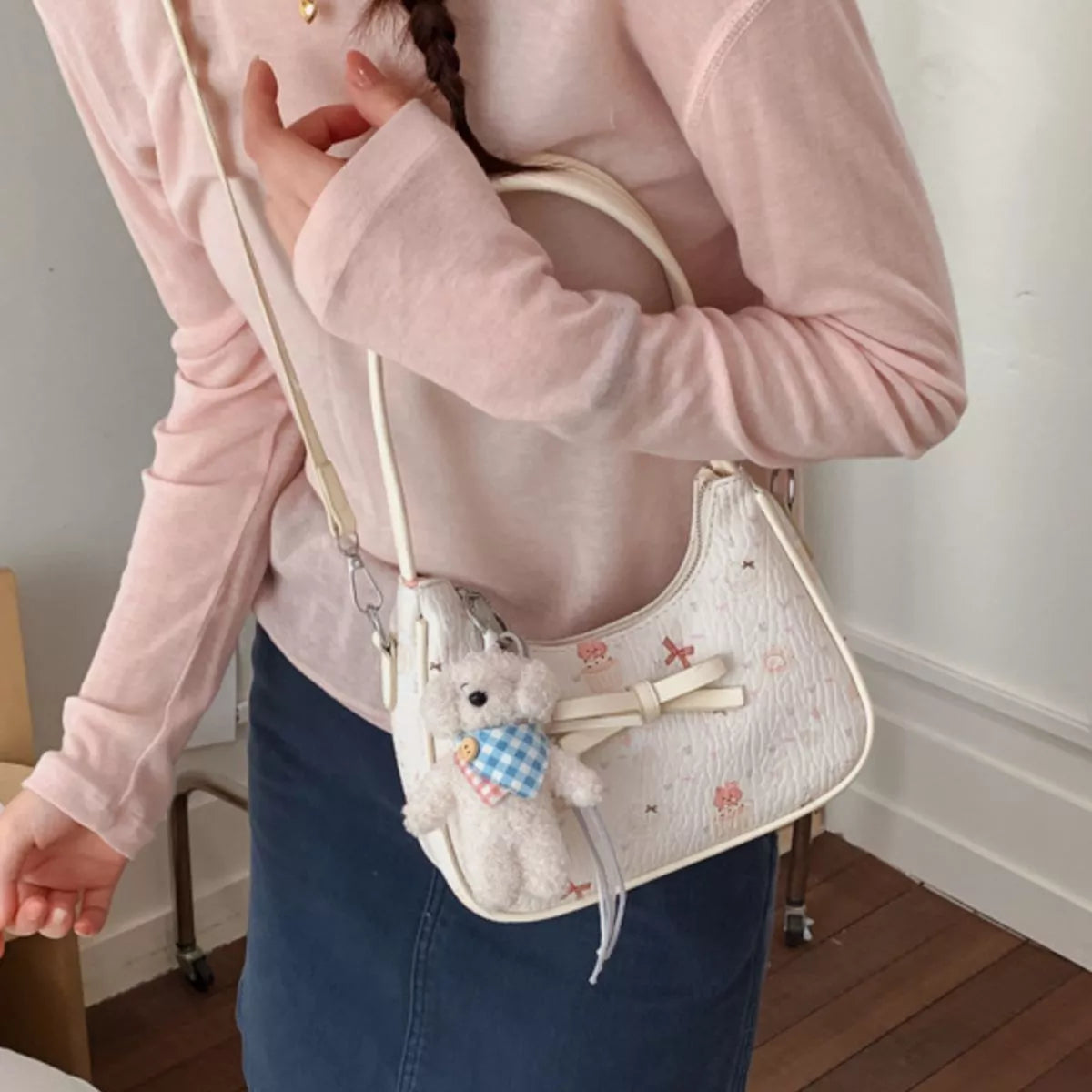 Printed PU Leather Shoulder Bag