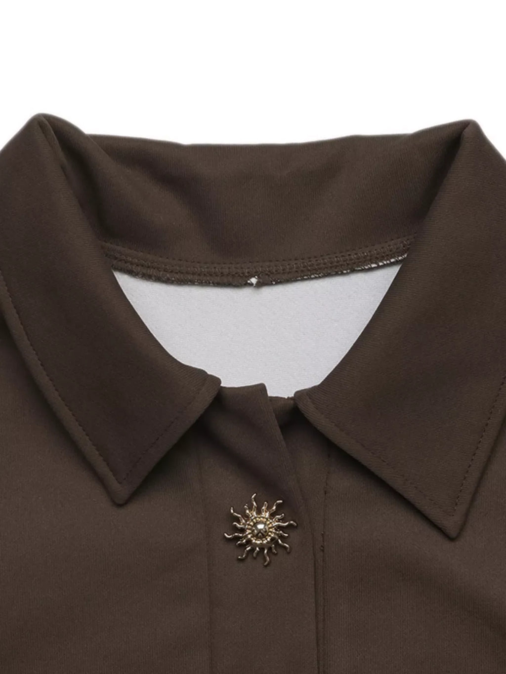 Polo Collar Dropped Shoulder Sweatshirt