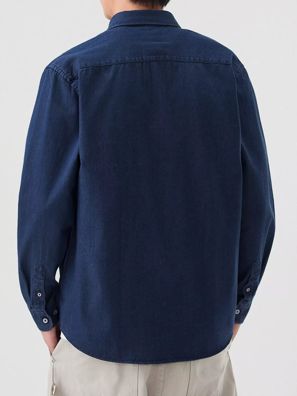 Men's Full Size Button-Down Denim Shirt Plus Size