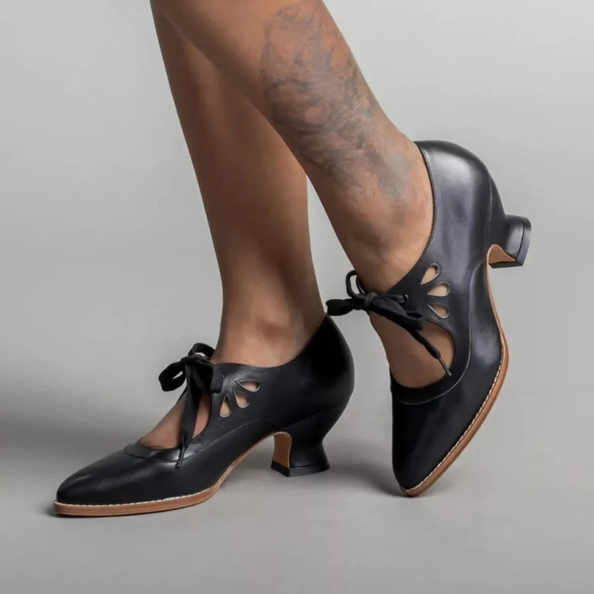 Point Toe Block Heel Shoes
