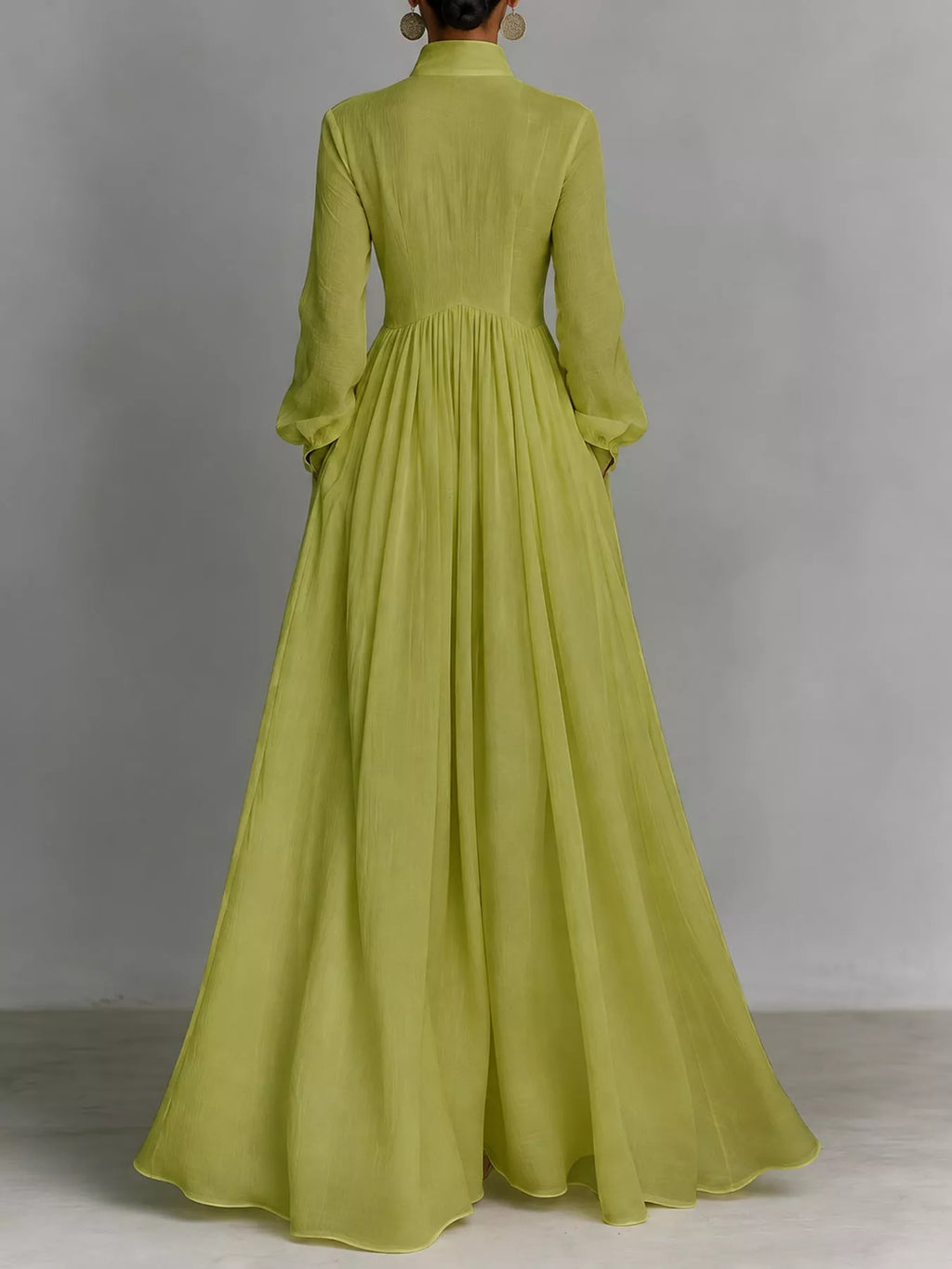 Full Size Long-Sleeve Button Front Maxi Dress Plus Size