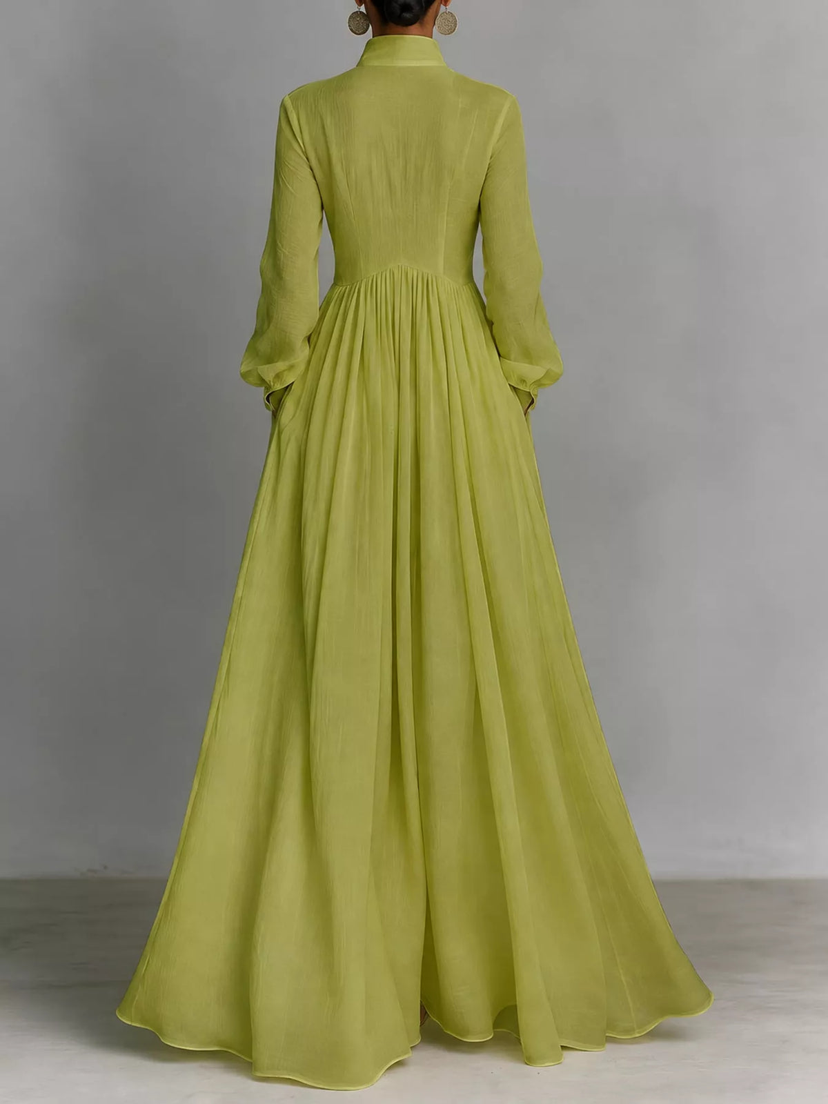 Full Size Long-Sleeve Button Front Maxi Dress Plus Size