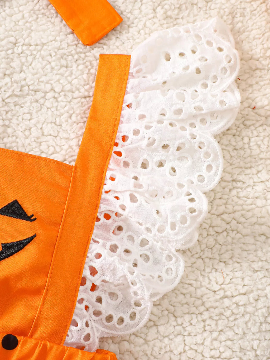 Children's Halloween Pumpkin Polka Dot Bodysuit and Headband Set