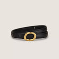 Gold Buckle Leather Belt