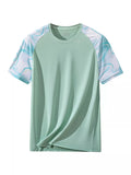 Men's Plus Size Color Block Short Sleeve T-Shirt