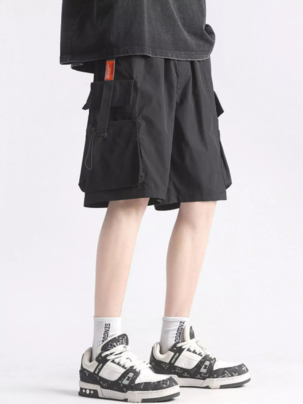 Men 's Full Size Multi-Pocket Relaxed Fit Cargo Shorts Plus Size