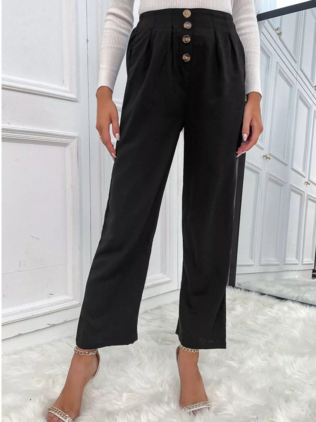 High Waist Wide Leg Pants