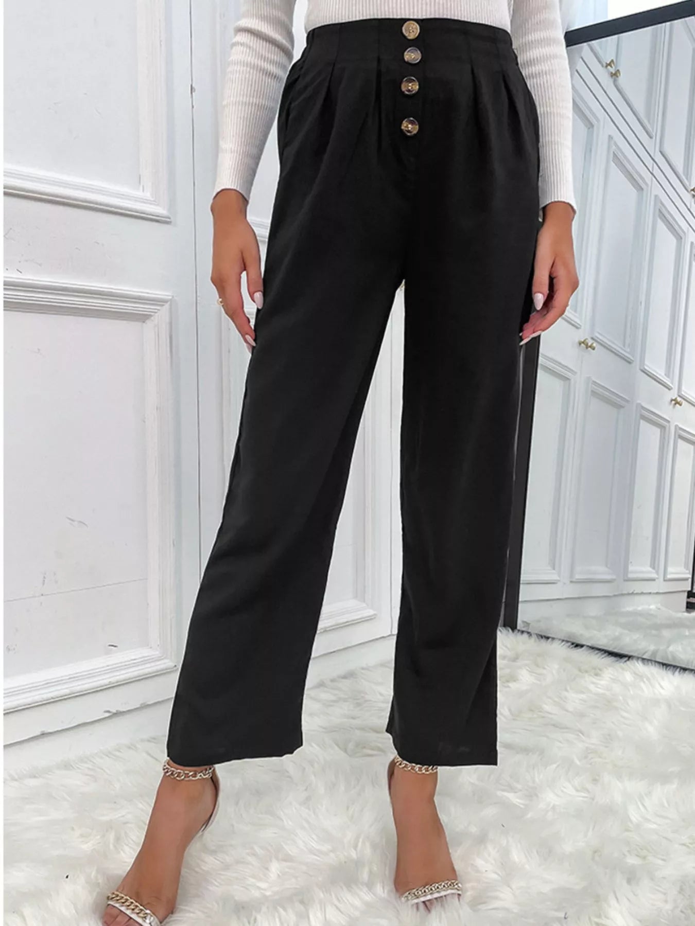 High Waist Wide Leg Pants