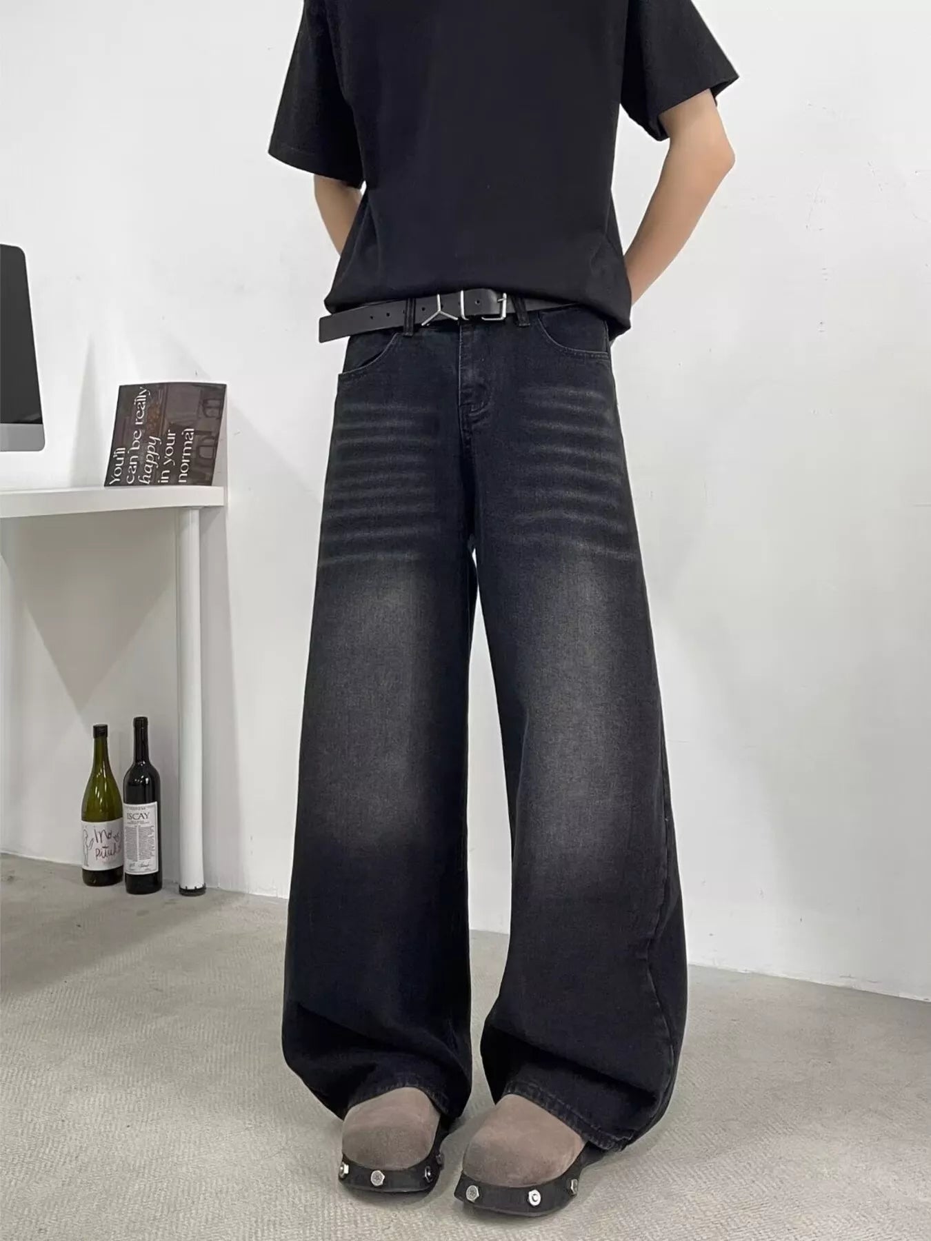 Men's Full Size Wide Leg Jeans Plus Size