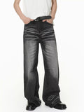 Men's Wide Leg Washed Jeans
