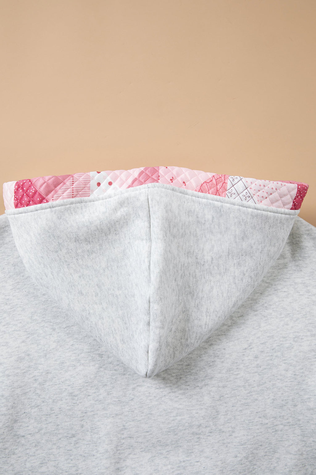 Gray Contrast Patchwork Oversized Hoodie