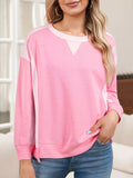 2-tone Color Block Patchwork Drop Shoulder Sweatshirt
