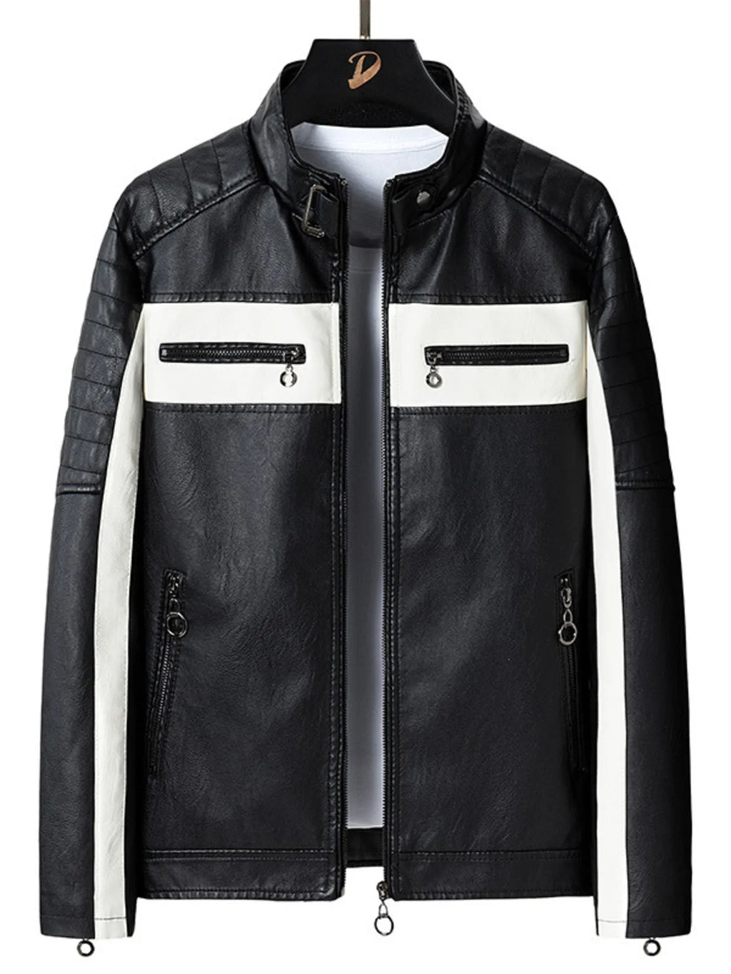 Men's Plus Size Zip Up Long Sleeve Contrast Jacket